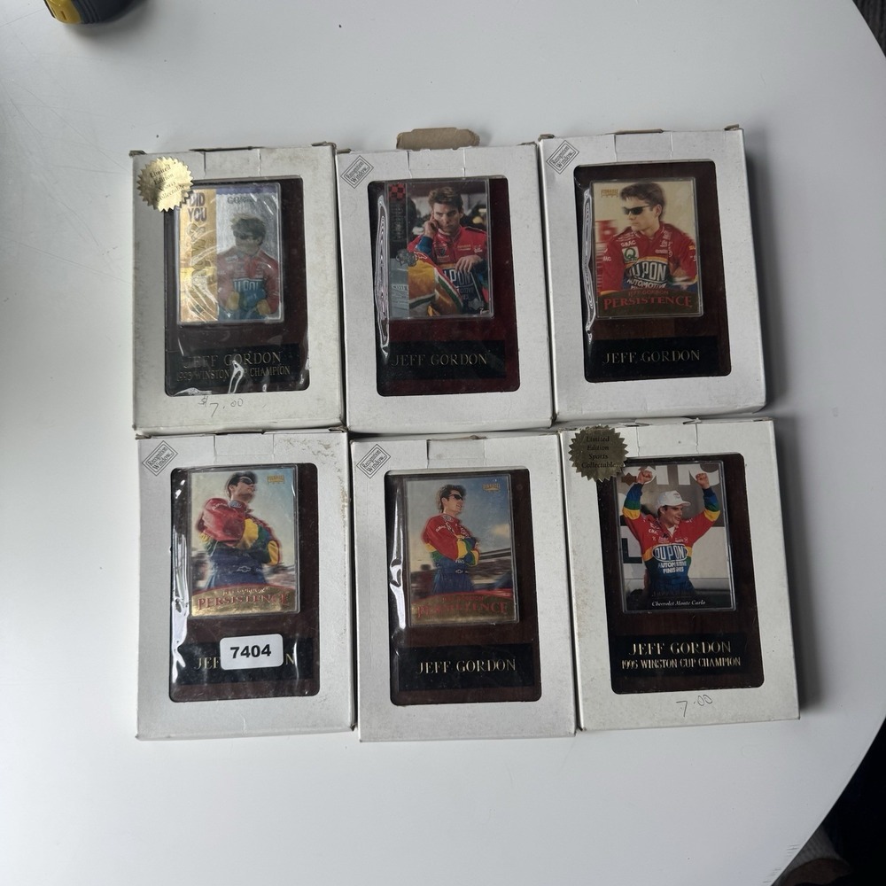 Jeff Gordon NASCAR Trading Card Plaques Lot of 6 Limited Edition Collectibles